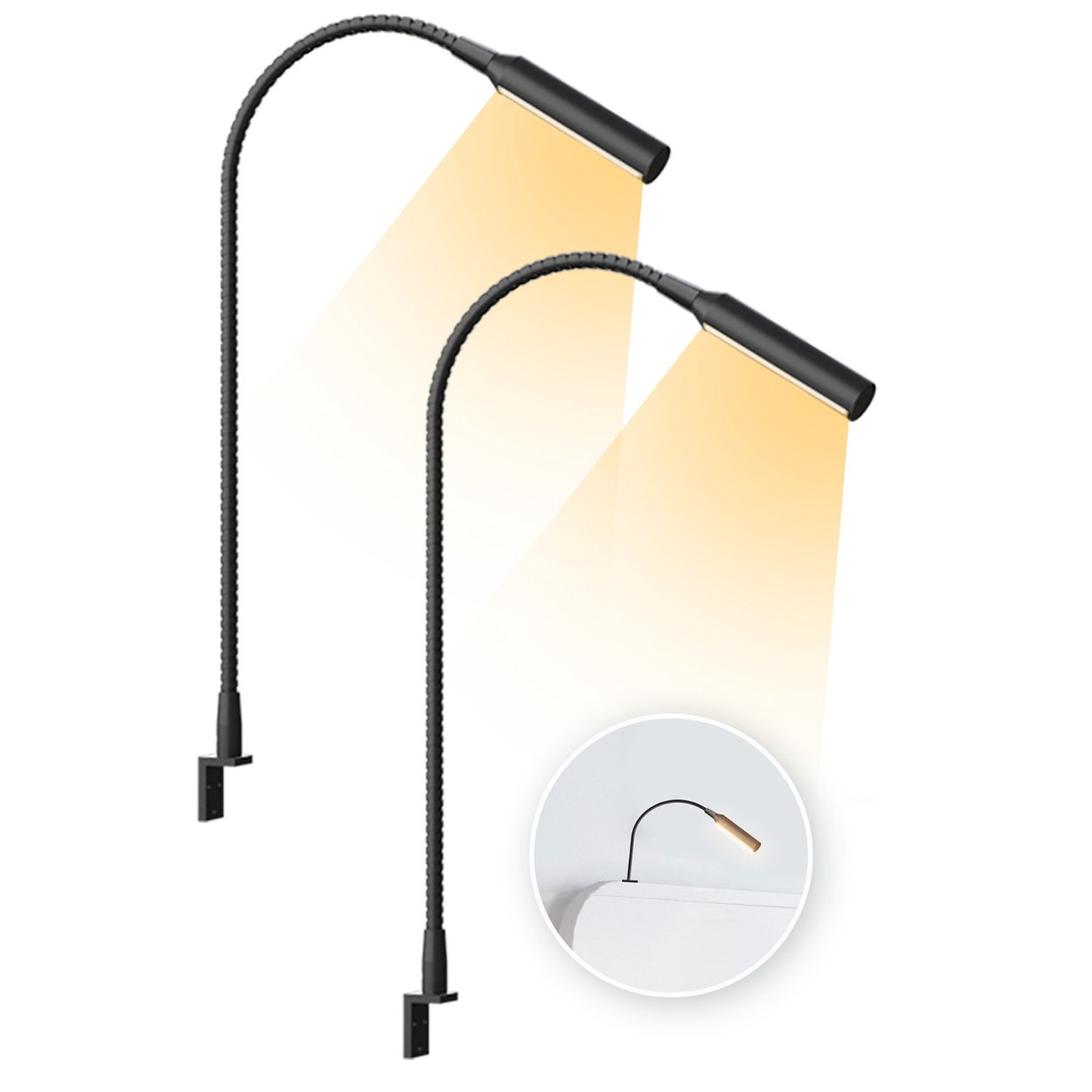 Books - 2pcs LED Reading Lamp with Dimming