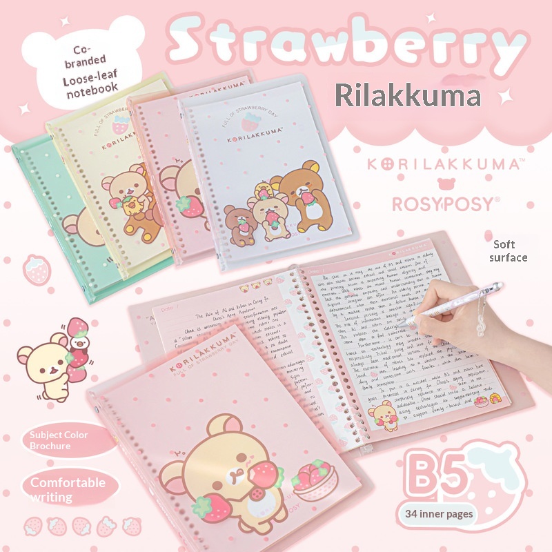 Rosyposy Korilakkuma Strawberr - đánh giá và giá Blank Sheet Music Notebook
