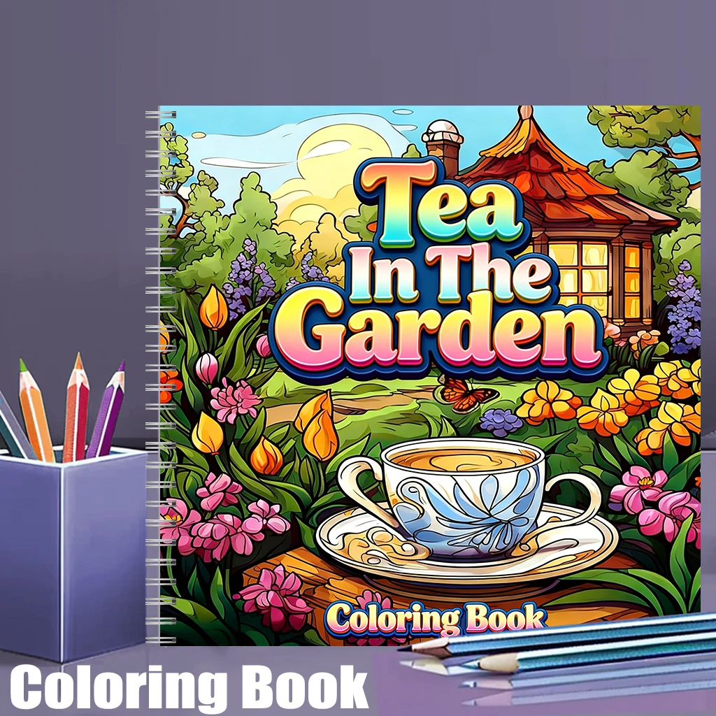 Tea In The Gardens Coloring Bo - đánh giá và giá Adult Coloring Book Stress Relief